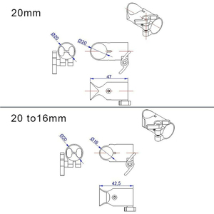 Conector de Tubo de Carbono Tipo T de Desconexión Rápida y Autoblocante RJXHOBBY RJX RJX 20-16/20mm para Tren de Aterrizaje de Drones - Product Image 6