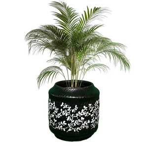 Tabletop Accent Home Decor Stylish Black <b>White</b> Greenery Holder Living Room Indoor Decorative Planter Office Desk Flower <b>Pot</b> - Product Image 2