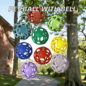 Toptan Ekolojik Dostu TPR Plastik Kauçuk Evcil Hayvan Oyuncak Topu Oyuk Isırmaya Dayanıklı Çanlı Noel Topu Köpekler İçin - Product Image 2