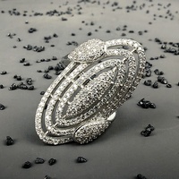 Bijoux fins Dubaï Style Bouclier De Luxe Multi Cercle S925 Argent Hiphop Glacé Pavé VVS Moissanite Bague En Diamant Pour Les Femmes