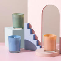 Pot à bougie en verre personnalisé de 8 oz, 10 oz, 12 oz, 16 oz pour la décoration de la maison, pots à bougies de luxe colorés avec couvercle et boîte cadeau
