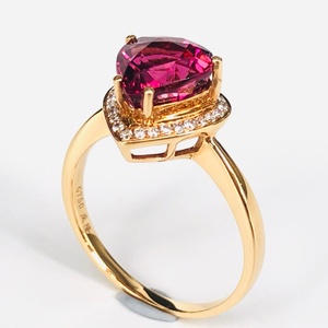 Bague en rubis synthétique rose de 2 carats, pierres précieuses en vrac pour la fabrication de bijoux, taille ronde brillante, taille personnalisable, marque Qinglong - Product Image 4