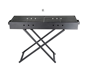 Barbecue au charbon de bois pliable en métal, type long, pour le camping en plein air - Product Image 1
