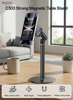 Support de téléphone magnétique puissant Yesido, réglage multi-angles, design télescopique, base en acier carbone, C303