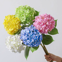 Kualitas tinggi buatan 54 kelopak beludru plastik bunga Hydrangea untuk pesta Hotel meja pernikahan dekoratif Guangdong dibuat