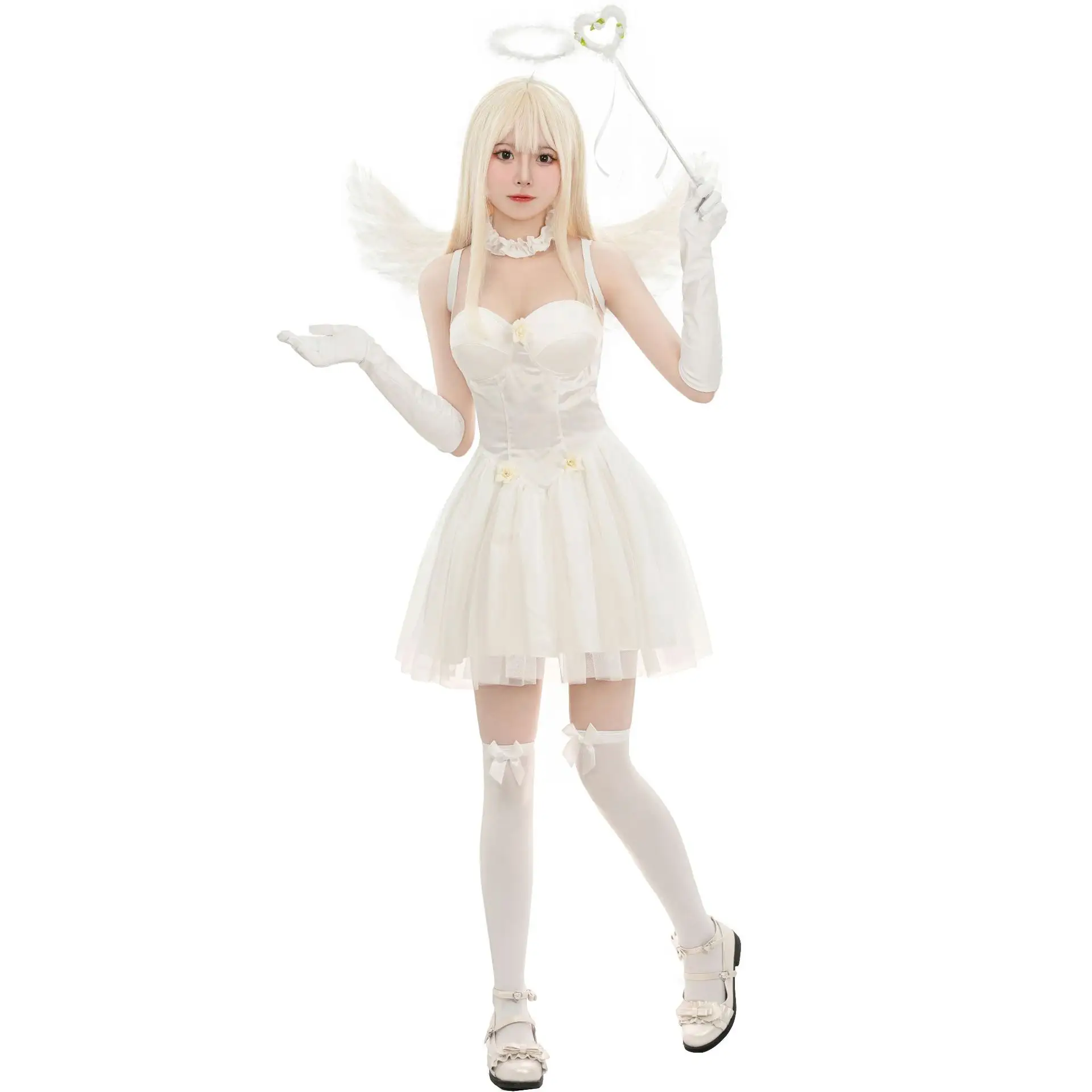 2023 Anime Accessoires Halloween Angel Wings Kleding Outdoor Plus Size Dameskleding Cosplay Kostuum Dames Set