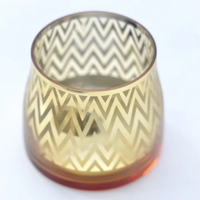 Porte-bougie chauffe-plat en verre gravé plaqué or pour la décoration de Noël et de la Saint-Valentin