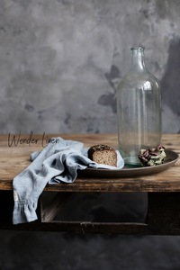 Paño de lino. Toalla de mano de lino blanco Plato suave lavado a la piedra gris Cocina Paños de cocina de lino natural - Product Image 4