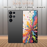 S26 Ultra Version Globale Android 14 OLED 120Hz Écran 7.3 pouces 12+512 Go Deca-Core Double SIM Débloqué Haute Performance