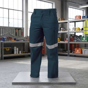 Men's Hi Vis Reflective Stripes Breathable <b>Cargo</b> Pockets <b>Work</b> Wear <b>Pants</b> Custom Road Safety Trousers High Visibility Cotton - Product Image 3