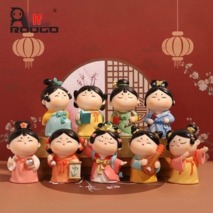 Ornements en résine de la série 'Huit Arts' sur les Dames de la Cour Tang Anciennes, figurines créatives de femmes talentueuses de style national classique, faites à la main - Product Image 1