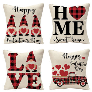 จัดส่งที่รวดเร็วพิมพ์ดิจิตอลที่กำหนดเองโยนหมอนสีขาวพิมพ์ตกแต่งที่กำหนดเองวันวาเลนไทน์หมอนครอบคลุมกรณี - Product Image 4