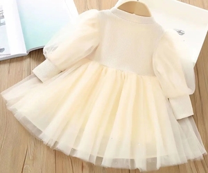 Vestito da bambina abbigliamento autunno bambino bambino <span class=keywords><strong>Costume</strong></span> intero tulle Plaid arco - Product Image 3