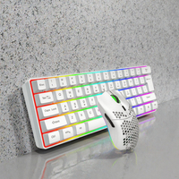 Vente chaude HXSJ V700 RGB lumineux USB nouveau clavier souris Combos 61 touches ensemble de jeu pour membrane anglaise