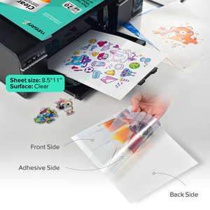 Adesivo adesivo impermeabile lucido foglio di carta autoadesivo A3 A4 colore bianco chiaro PVC adesivo in vinile <span class=keywords><strong>per</strong></span> <span class=keywords><strong>stampante</strong></span> Laser a getto d'inchiostro - Product Image 1