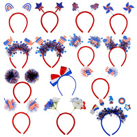 Bandeau unisexe en maille PS non tissée fait main, drapeau américain, Jour de l'Indépendance des États-Unis, accessoires de fête nationale, rouge, blanc, bleu