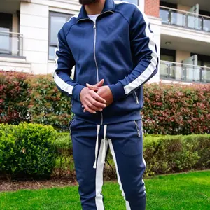 Herren Cardigan Sweatshirt Jogger Sporta nzug Gym Workout Training Trainings anzug Custom Men Zipper Sweat suit Zweiteiliges Jogging-Set