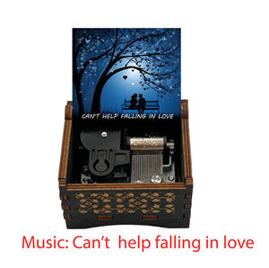 Manivela de madera Wind up Music Box <span class=keywords><strong>Singer</strong></span> Fans Friends Family Festival Regalos de Navidad (no puedo evitar enamorarme) - Product Image 4