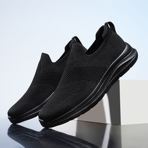 Zapatillas deportivas retro negras cómodas al por mayor, transpirables, con cordones, de lona y goma, que aumentan la altura - Product Image 4