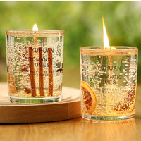 Gel-Wachskerze im Glasgefäß mit Echten Roségold-Flocken, Duftkerze, Rauchfrei, Sauber Brennend, Luxuriöse Handgefertigte Elegante Heimdekoration für Weihnachten