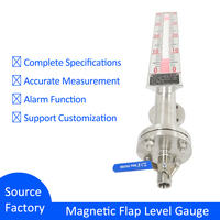 Jauge de niveau à rabat magnétique industriel en acier inoxydable compteur de niveau d'eau numérique réservoir de stockage transmetteur de niveau magnétique 4-20Ma