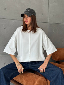 Camiseta de Manga Corta de Algodón Desgastado King Mcgreen Star para Mujer, Estilo Holgado, Hip <span class=keywords><strong>Pop</strong></span>, Moda Urbana - Product Image 2