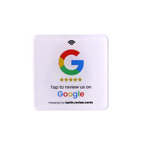 Plaque en acrylique NFC en promotion pour avis Google et réseaux sociaux – Carte de menu tactile pour restaurants