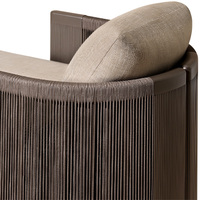 Chaise longue individuelle en aluminium avec revêtement en poudre imperméable personnalisable, tressée en corde, pour l'extérieur, hôtel, piscine