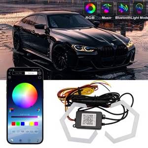 Lampu LED Angel Eye Mobil Cincin <span class=keywords><strong>Halo</strong></span> Iridescent - Lampu Depan Chip Premium Elastis Tinggi DRL 9-30V - Product Image 1