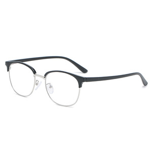 Classic Semi Rimless Anti Blue Light Blocking Glasses Men <strong>Square</strong> <strong>Ray</strong> Filter Computer UV400 Protection Women Eyeglasses - Product Image 1