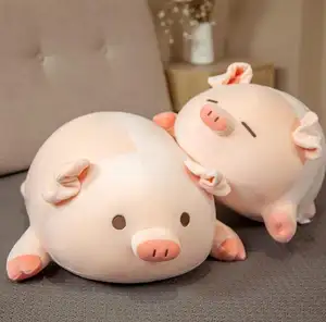 Almohada de cerdo de felpa suave y cómoda, cojín de cerdo de dibujos animados, juguetes para novia, animales de peluche, gran oferta