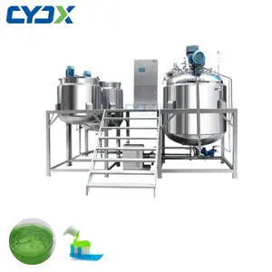 CYJX easy operation 2000L homogenizer emulsion kettle boiler stationary vacuum homogeneous emulsifier with steam heating