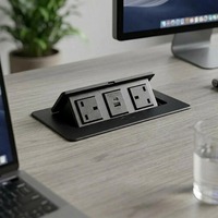 Boîtier de connexion multimédia encastrable pour comptoir de bureau avec 2 prises et 1 port USB