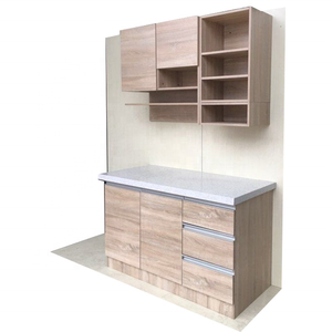 مجموعة صغيرة خزانة مطبخ بتصميم حديث ، خزانات مطبخ بيضاء لعملاء الحائط الذكي لوح باب خزانة رخيصة - Product Image 3