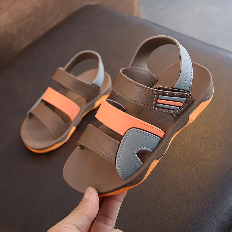 Kids Sports Casual Student Leather Sandals Soft Non-slip Fashion Wild New Summer Children Sandals for Boys Flat Beach Shoes