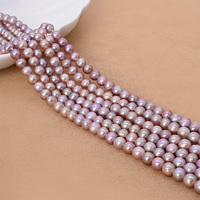 Chaîne de perles d'eau douce naturelles violettes 3A de 5-6 mm, perles lâches à fort lustre pour la fabrication de bijoux, vente en gros
