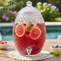 4,5L Glazen dranken dispenser met standaard en kraan, pot voor thee, fruitinfusie, transparante sapkan, groothandel, hotel, thuis