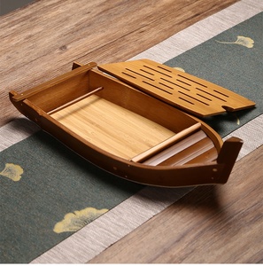 Vassoio di bambù naturale di alta qualità e stile giapponese in legno Sushi Boat eco-friendly cibo fatto a mano strumenti di servizio - Product Image 3