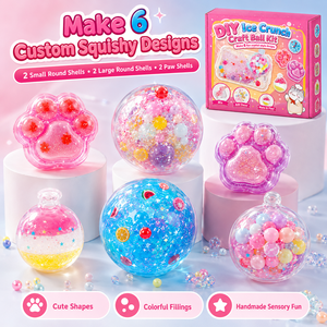 Kit <span class=keywords><strong>de</strong></span> fabrication <span class=keywords><strong>de</strong></span> balles sensorielles DIY en forme <span class=keywords><strong>de</strong></span> <span class=keywords><strong>glace</strong></span>, 6 modèles, pour slime, anti-stress, jouet sensoriel souple, cadeau personnalisé OEM pour enfants, vente en gros - Product Image 2