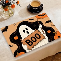 Nouveau Set de Table Marron Halloween Prix Usine, Dessous de Plat et Napperons Anti-Brûlure et Anti-Huile pour une Ambiance Festive à la Maison