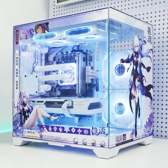 Custom Mid-Tower MATX Mini Desktop Gaming PC Case with Triple-Sided Full-View Tempered Glass Panel Gaming Computer Case
