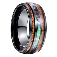 Bagues pour hommes en acier inoxydable incurvé à trois fentes de 8 mm, bagues de mariage, ensemble pour couple