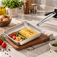 Poêle à Tamagoyaki carrée en acier inoxydable 304, fond capsule, compatible induction
