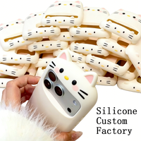 Casing Handphone Silikon Lembut Khusus Kucing Keren Buatan Pabrik, Bebas BPA, Perlengkapan Kebutuhan Sehari-hari