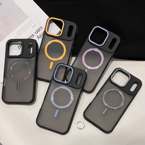 Nouvelle Coque Magnétique Bicolore Effet Peau 360° Intégrale avec Support d'Objectif et Béquille de Protection pour <span class=keywords><strong>iPhone</strong></span> 17 16 15 14 - Product Image 4