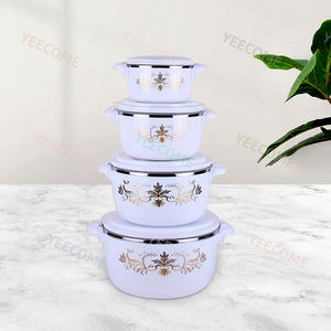 مجموعة سخانات طعام YJM2978B بسعة 1+2+4+6 لتر، 4 قطع، مجموعة سخانات طعام شعبية للطبخ على سطح المطبخ - Product Image 1