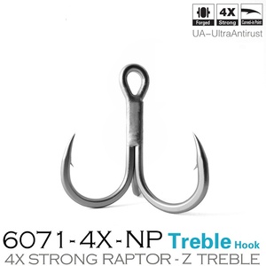 100 pièces/boîte 60714X HG Raptor Z Ultra Hameçons triples anti-rouille robustes <span class=keywords><strong>pour</strong></span> eau salée, à pointe ronde et à aiguille forgée - Product Image 2