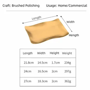 Plateau de barbecue en acier inoxydable, doré et argenté, rectangulaire, pour snacks, décoration artisanale, accessoires de cuisine, plateau à steak, service de snacks - Product Image 6