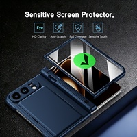 Étui de téléphone en PC avec design Duo Animal, support porte-cartes, fente pour stylo, protection d'écran intégrale pliable à charnière