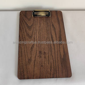 A4/A5 Size Solid Oak <b>Wood</b> and Metal Profile <b>Clipboards</b> Paper Size Office <b>Clipboard</b> for School Office Use <b>Wood</b> Grain Hardboard - Product Image 2